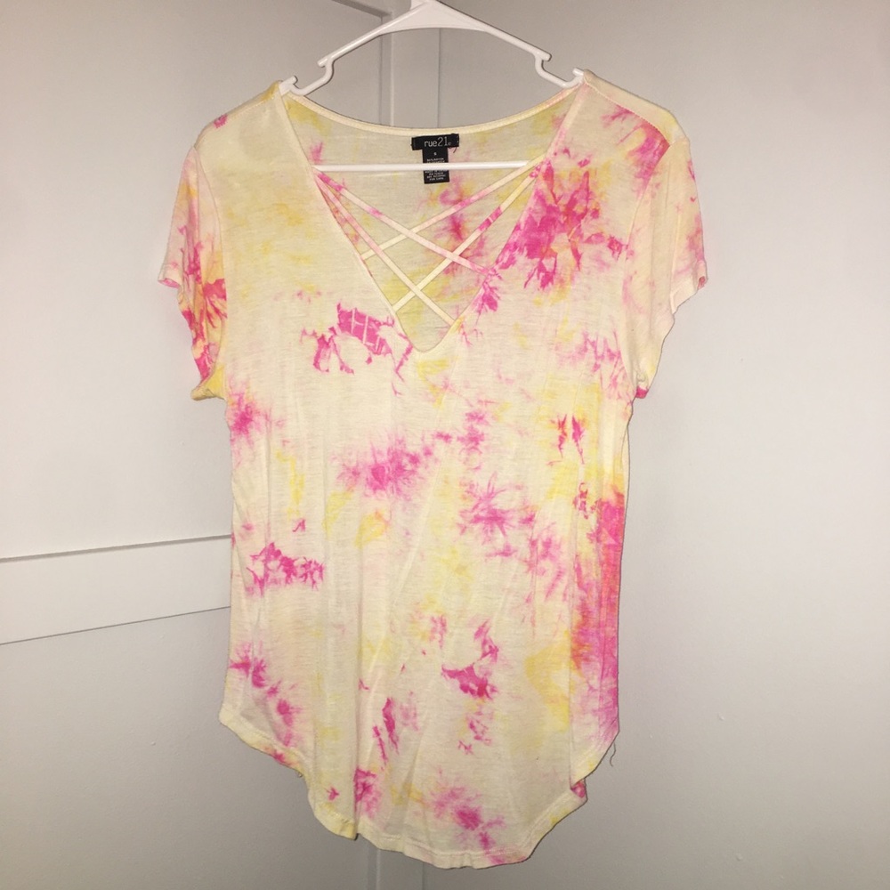 pink and yellow blouse